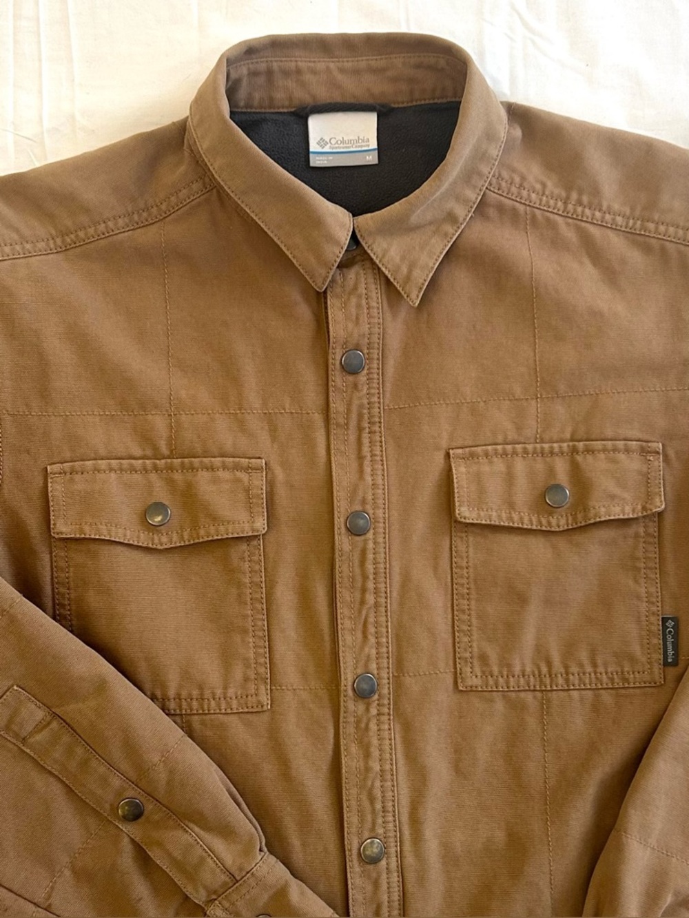 Pre-Owned Columbia Fleece-lined Canvas Shirt Jacket - Picture 11 of 12